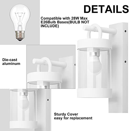 Porch Light White Dusk to Dawn Outdoor Wall Light