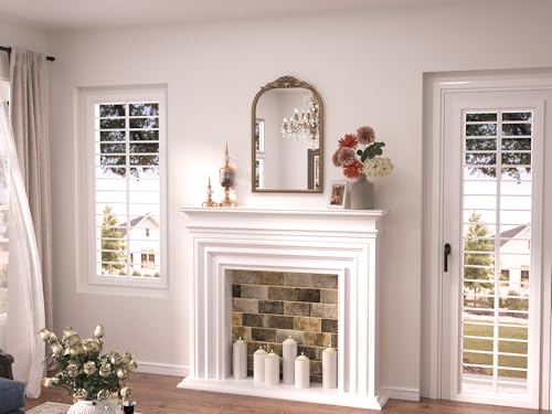 16x24 Gold Vintage Arched Mirror for Wall