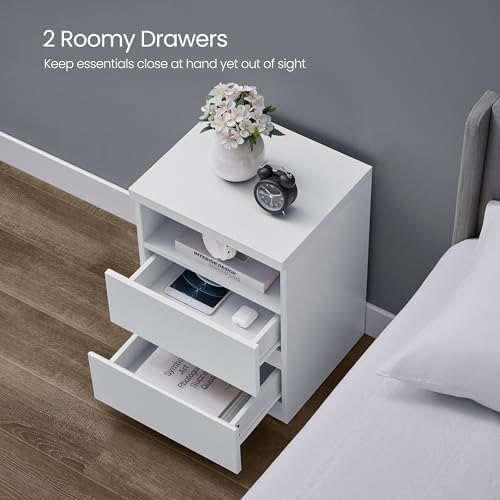 LED Nightstand with Charging Station