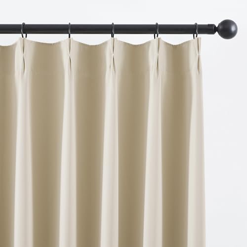 Pinch Pleated Blackout Curtains 84 Inch Length in Warm Cream (2 Count)