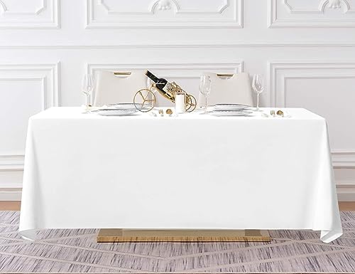 10 Pack 90x156 Inch White Tablecloth for 8 Foot Rectangle Tables (10 Count)