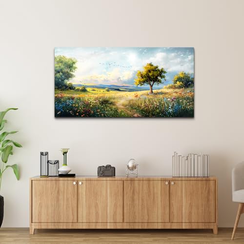 Large Wall Art For Living Room Wall Decor For Bedroom Office Decorations Pastoral Wall Paintings Scenery Abstract Watercolour Farmhouse Pictures Modern Posters Canvas Prints Artwork Home Decor