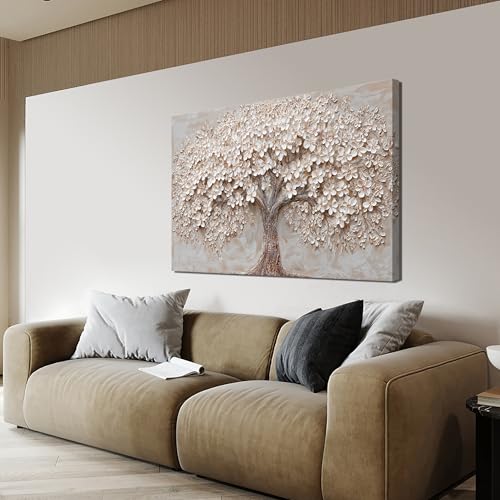 Canvas Wall Art Decor Prints Modern Botanical Wall Art Pictures for Living Room Tree of Life Flower Wall Art Prints Artwork for Walls Home Office Decorations 32" X 48"Printed Decorative Painting