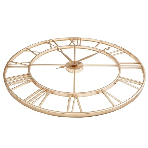 Large 30 Inch Gold Wall Clocks for Living Room Decor