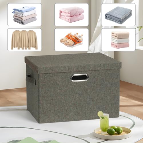 Storage Bins with Lids Fabric Closet Organizers Cubes Office Organization (3 Count)