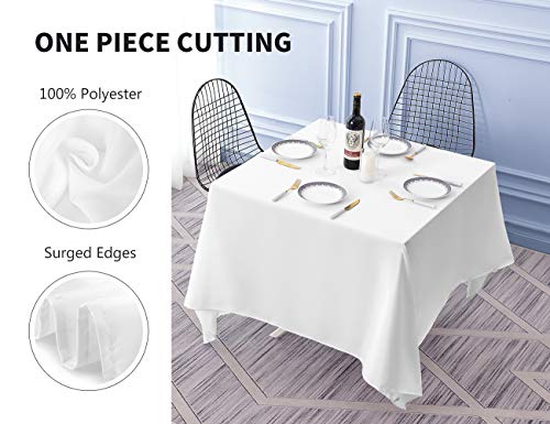 Small White Square Tablecloth 52x52 Inch