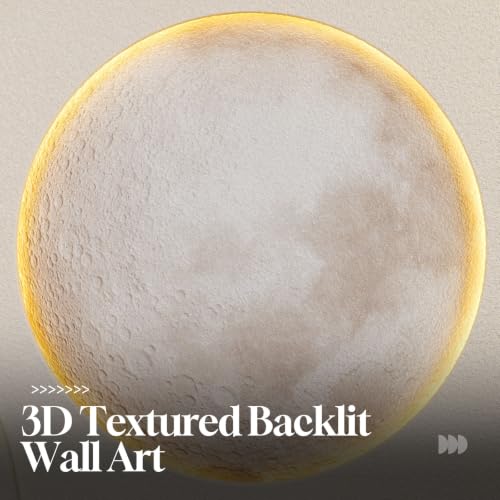 Large White 3D LED Moon Wall Art