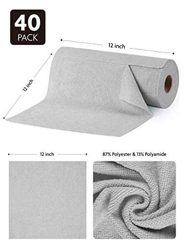 Microfiber Cleaning Cloth Roll (40 Count)