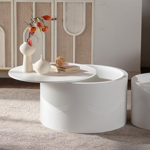 White Round Coffee Table Set of 2 (2 Count)