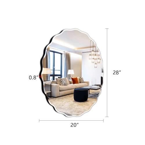 20x28 Inch Frameless Oval Wall Mirror for Bathroom Sink