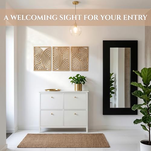 Modern Wooden Wall Sculptures (3 Count)