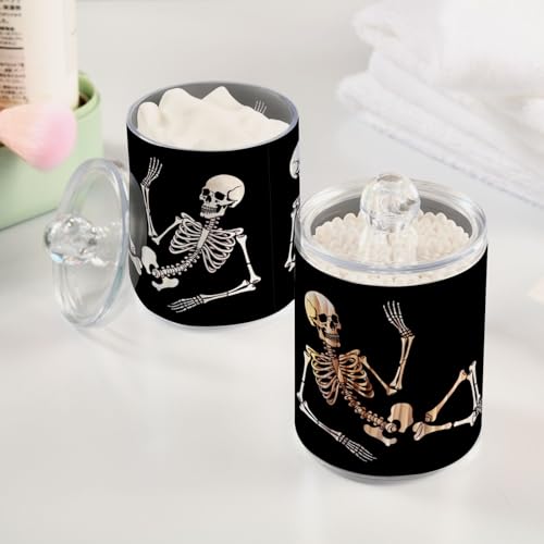 Halloween Skull 2PC Airtight Transparent Storage Jar (2 Count)