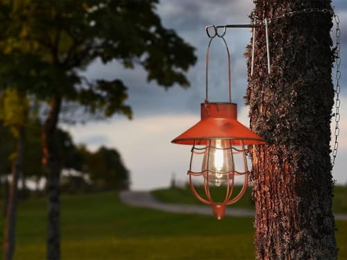 6 Pack Solar Lantern Hanging Waterproof Outdoor Metal Solar Lamp with Warm White Light Decorate for Yard Garden Pathway Patio Porch (6 Count)