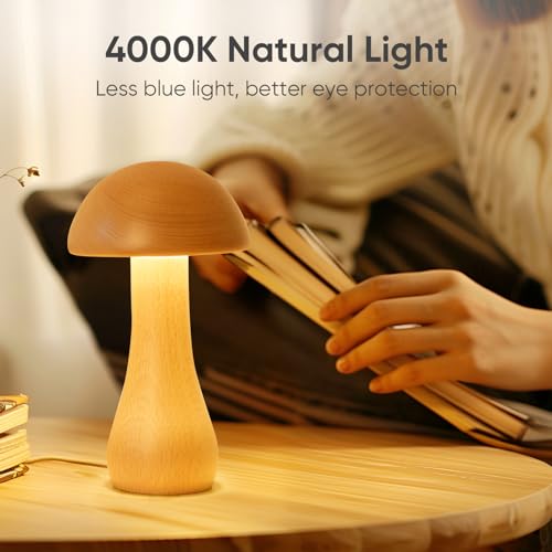 Wooden Small Mushroom Lamp