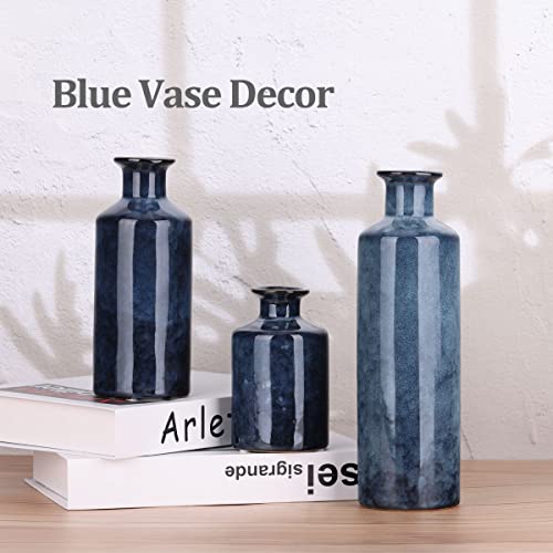 Blue Ceramic Vase Set (3 Count)