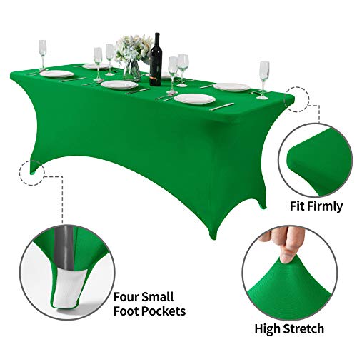 2Pack Spandex Table Cover for 6Ft or 4fT or 8ft Table Universal Fitted Stretch Tablecloth for Party