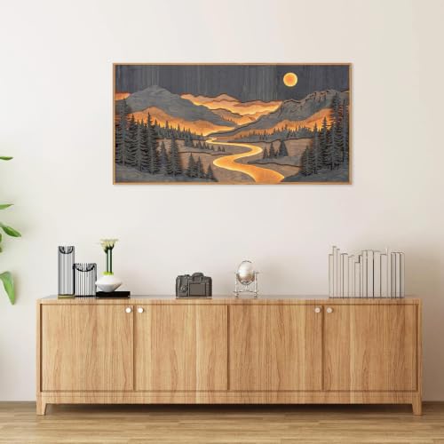 Dark Mountain Framed Canvas Wall Art