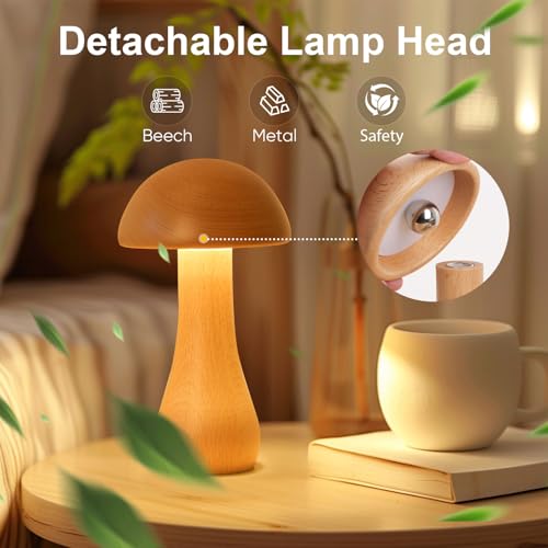 Wooden Small Mushroom Lamp