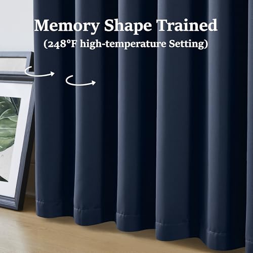 102 Inch Blue Curtains Blackout Drapes for Living Room (2 Count)