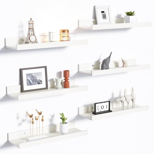 Floating Shelves for Wall Decor and Storage (6 Count)