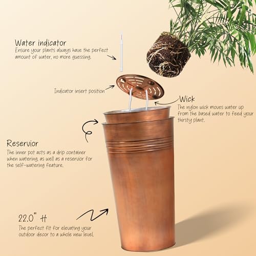 22''H 2 Pack Planter with Water Level Indicator (2 Count)