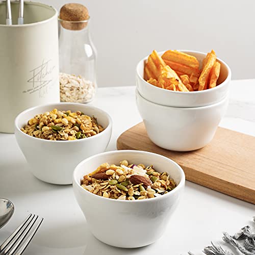 Ceramic Small Bowls Dessert Bowls 8oz Bouillon Cups for Dessert Soup Dipping Sauce Coffee Cupping Microwave and Dishwasher Safe (6 Count)