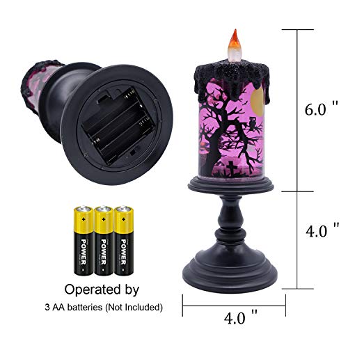 Ghosts Halloween Snow Globe Flameless Candle Battery Operated