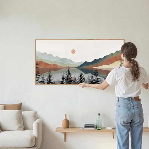 Boho Mountain Framed Canvas Wall Art Set
