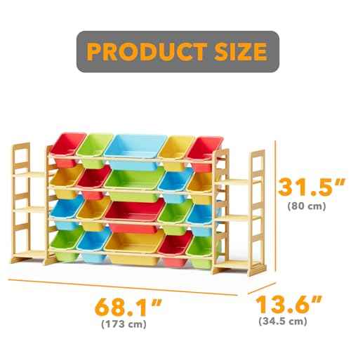 Toy Storage Organizer with 6 Shelves and 20 Bins