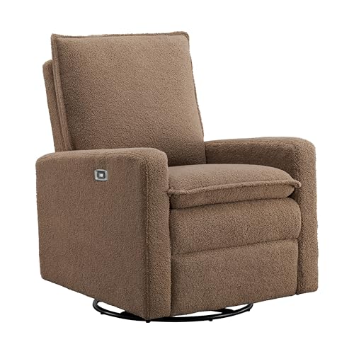 Uptown Power Glider Recliner Rocking Chair 270° Swivel for Nursery and Living Room