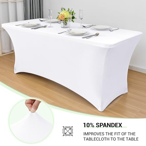 Spandex Table Cover 8ft Fitted Tablecloth Rectangular