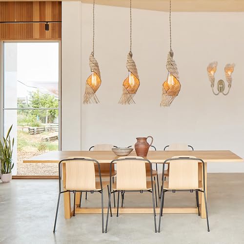 3 Light Modern Rattan Kitchen Island Pendant