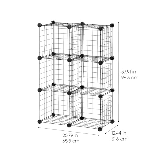 6 Cube Modular Wire Cube Storage Organizer