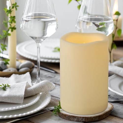 4" x 6" Large Outdoor Flameless Candles with Remote and Timer Waterproof