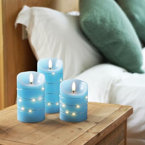 Flameless Candles with String Lights (3 Count)