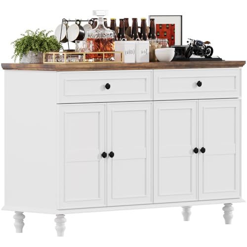 48" Farmhouse Sideboard Buffet Cabinet with 2 Drawers & 4 Doors
