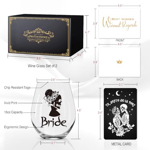 Skull Wine Glass 2 Piece with Gift Box