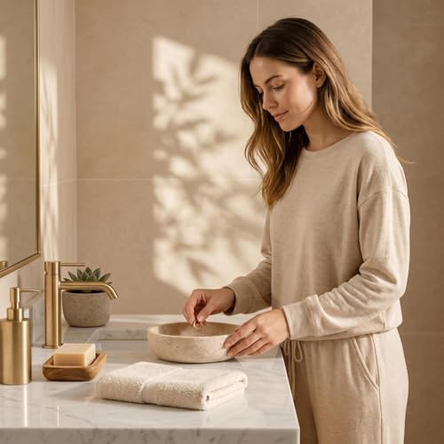 Natural Travertine Decorative Bowl 7.8"