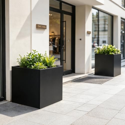 Galvanized Steel Planter Box 26 Inch H