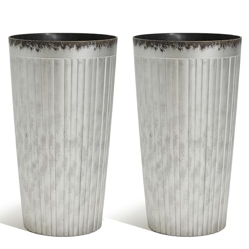 Garden 22.5" H. Plastic Planters (2 Count)