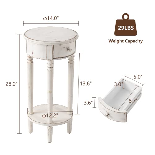 Tall End Table with Drawer Sets of 2