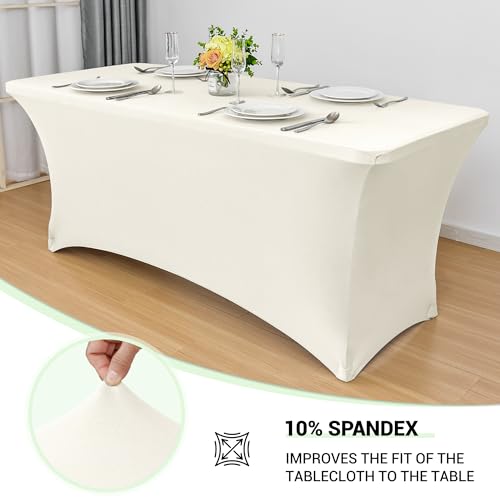 4ft Stretch Spandex Table Cover for Folding Tables (2 Count)