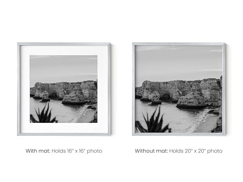 20x20 Silver Metal Picture Frames Matted to 16x16