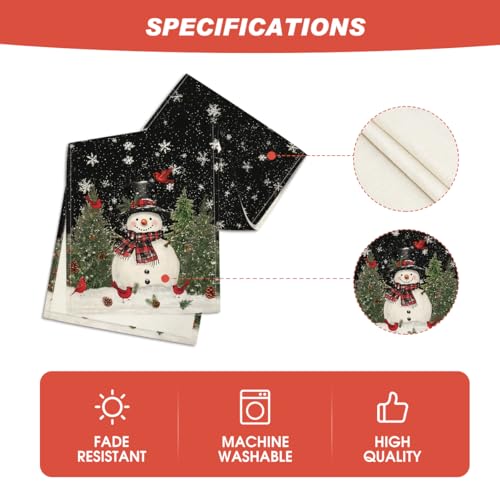 Snowman Christmas Table Runner Home Party Decor 13x90 Inch