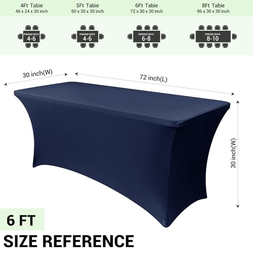 6ft Stretch Spandex Table Cover (4 Count)