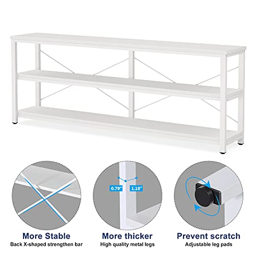 Sofa Table 3 Tiers TV Stand 70.8 Inches Console Table Extra Long with Storage Shelves for Living Room