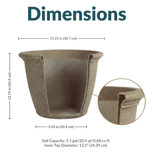 Sunnydaze Anjelica 15.25'' Large Plastic Planter Pot for Plants