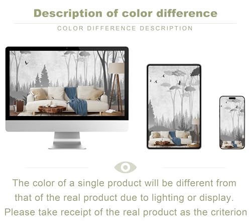 Gray Forest Wall Mural Wallpaper for Bedroom