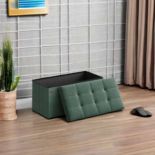 30 Inches Folding Storage Ottoman Bench