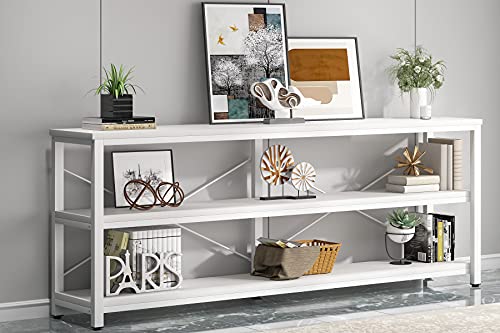 Sofa Table 3 Tiers TV Stand 70.8 Inches Console Table Extra Long with Storage Shelves for Living Room